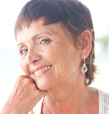 Woman With Dentures in Belleville, IL